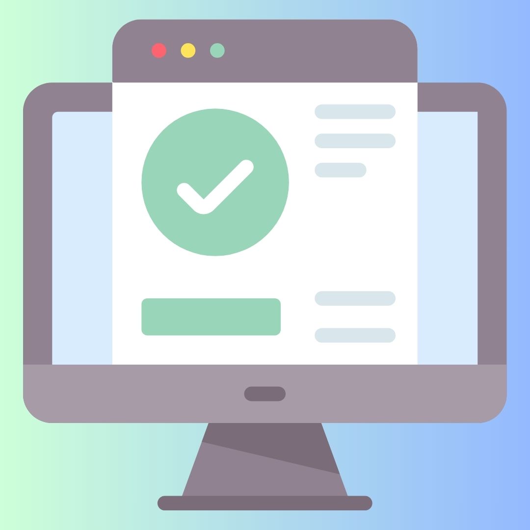 Image of a computer with an online form.